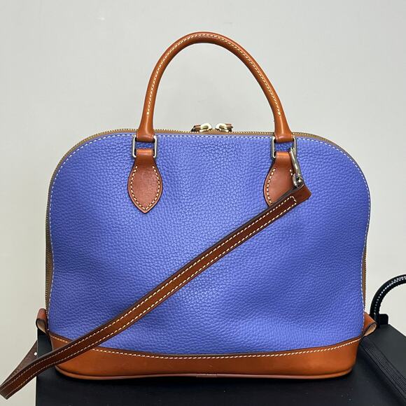 RARE Dooney & Bourke Pebble Grain Zip Zip Satchel Lavender Purse Authentic - Picture 3 of 12